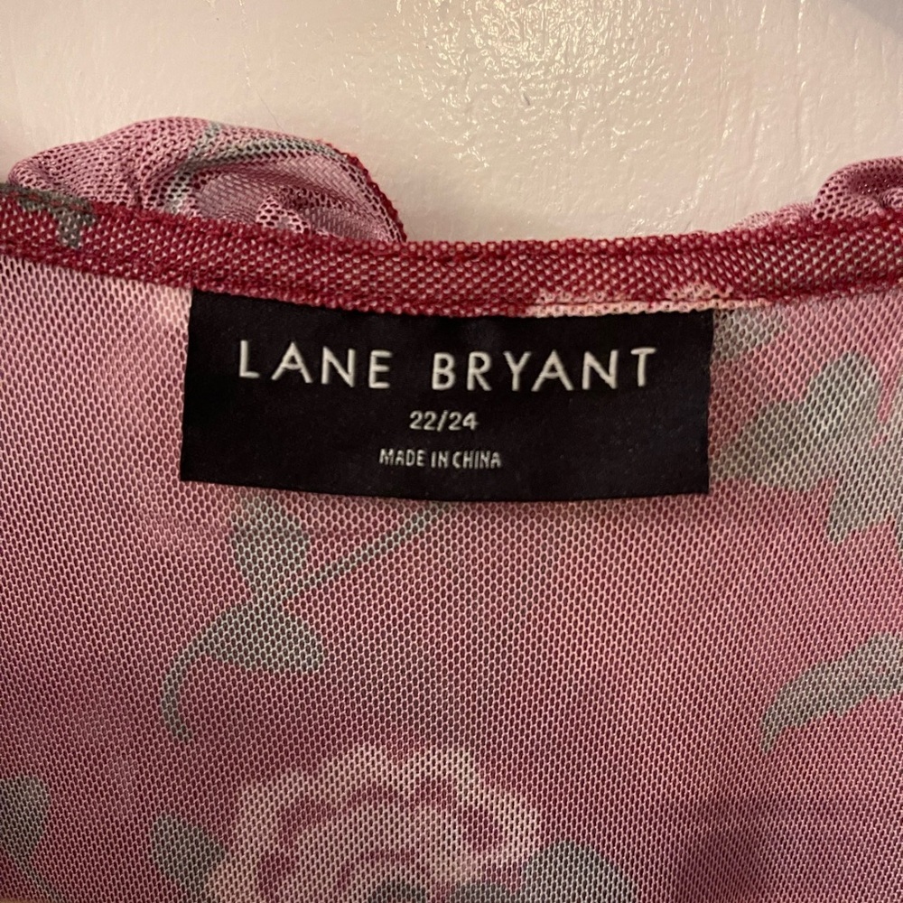 Lane Bryant Burgundy Floral Blouse - Picture 6 of 7